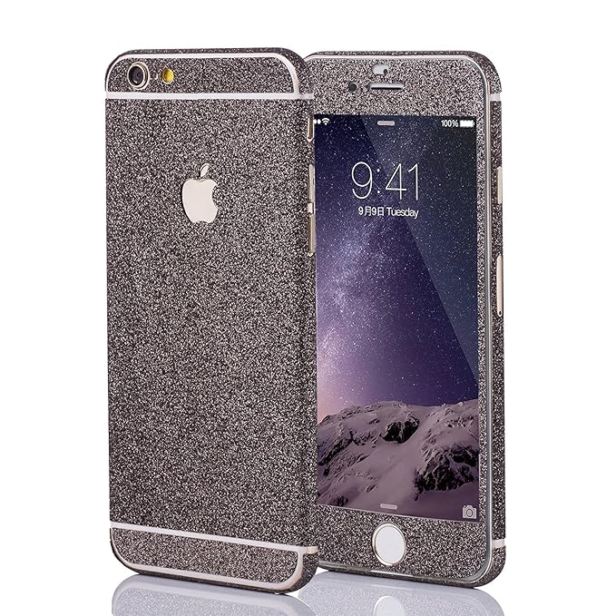 LAMINGO Glitzerfolie Glitter Skin Diamond Sticker Klebefolie für iPhone 6, 6s in Schwarz