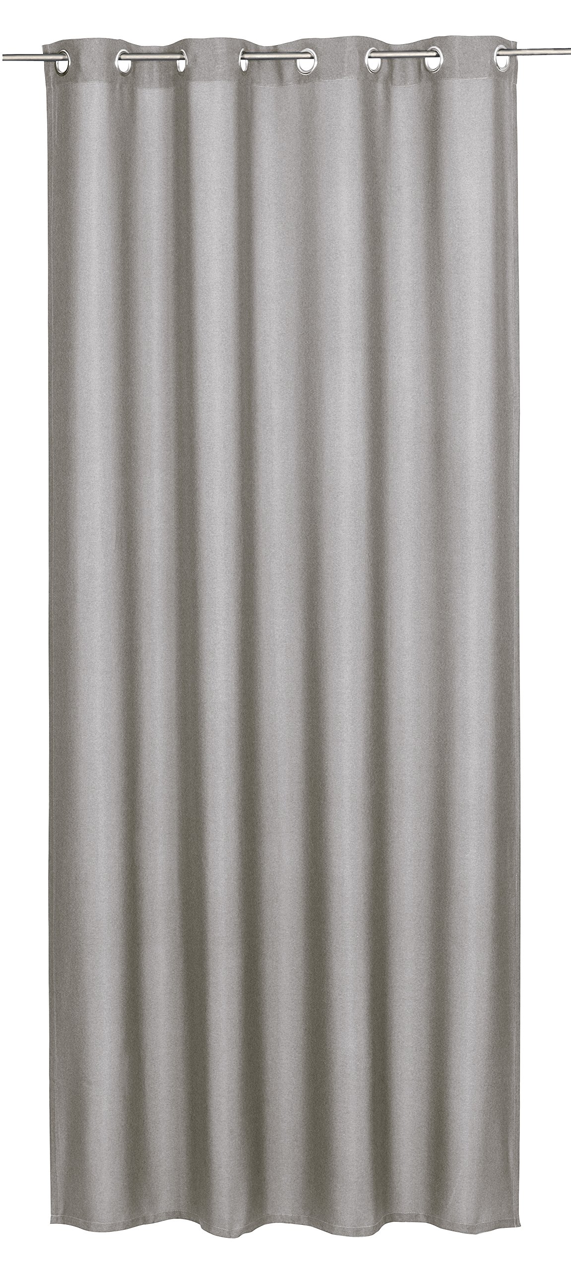 Elbersdrucke Lino 19 Eyelet Curtain Dark Beige Opaque 300 x 140 cm 201951 Curtain for Living Room Bedroom Kitchen Hallway Children's Room