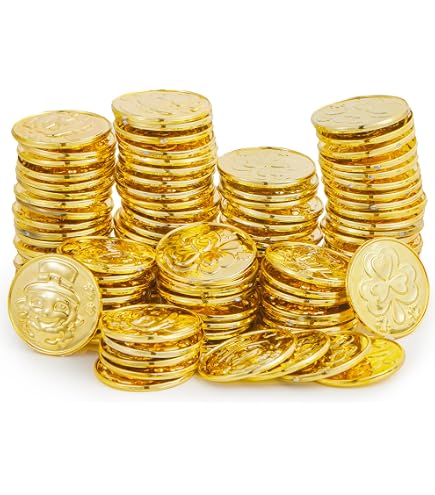Pièce De Monnaie De Lutin Doré Ligne Blanche Avec Icône De Feuille De Tr%c3%a8fle Gm1487456694 512931854