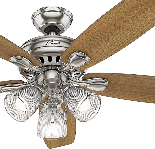 Hunter Fan 52 Inch Brushed Nickel Ceiling Fan With Light And Led