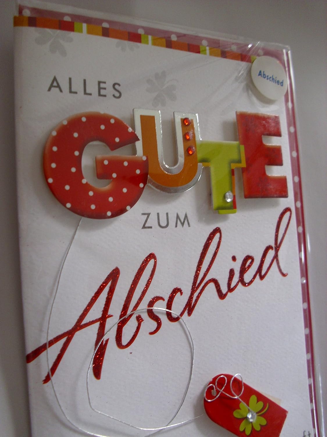 Karte zum Abschied Glückwunschkarte Geschenkkarte Grusskarte "Alles