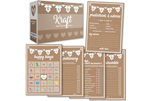 Party Hearty Baby Shower Games for Girl or Boy, 250 pcs 5 Games Activities Cards, Funny Baby Shower Games, Gender Neutral, Baby Shower Ideas