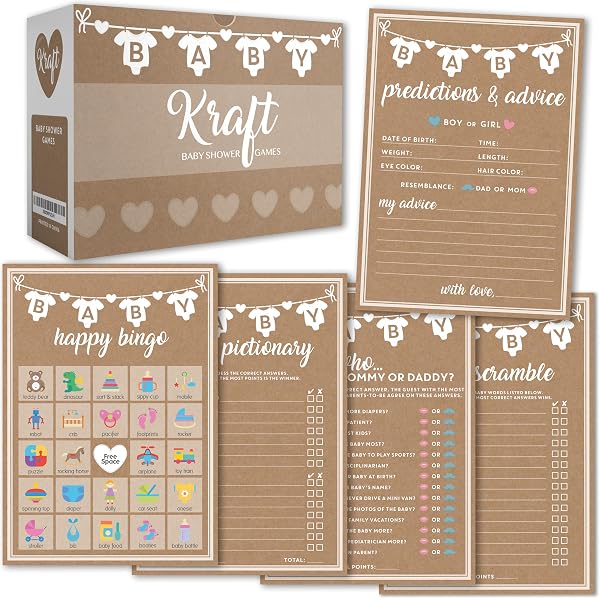 Big Dot Of Happiness Girl Little Pumpkin Baby Shower Games Bundle - 4 Games, 10 Cards Each - View #2