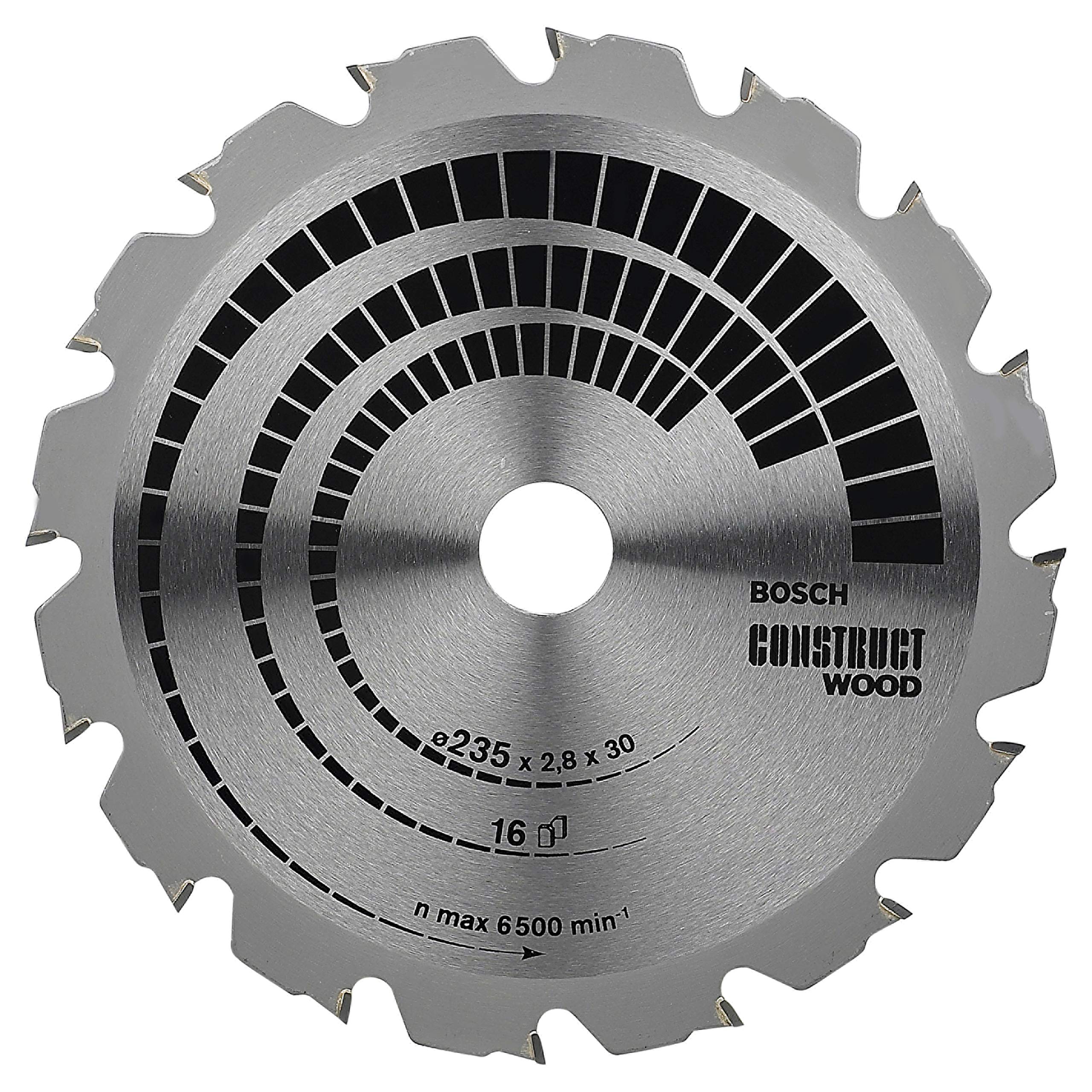 Bosch Professional Bosch 2608640636 Lame De Scie Circulaire Construct Wood 16 Dents 235 X 30/25 X 2,8 Mm