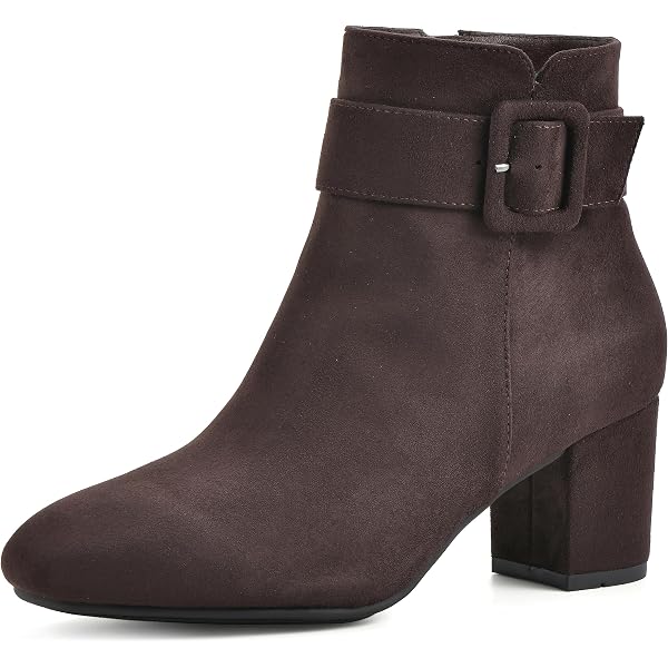 WHITE MOUNTAIN Women's Beverley Combat Boot - Heeled Ankle Boot With Zipper & Buckle Detail - View #5