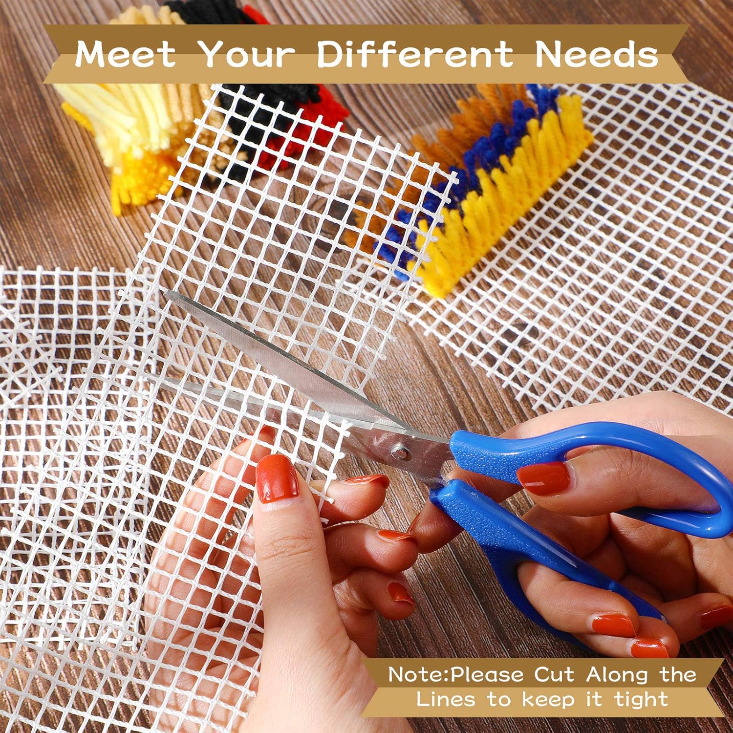 150 x 100 cm Blank Rug Hooking Mesh Latch Crochet Mesh Canvas Knitting