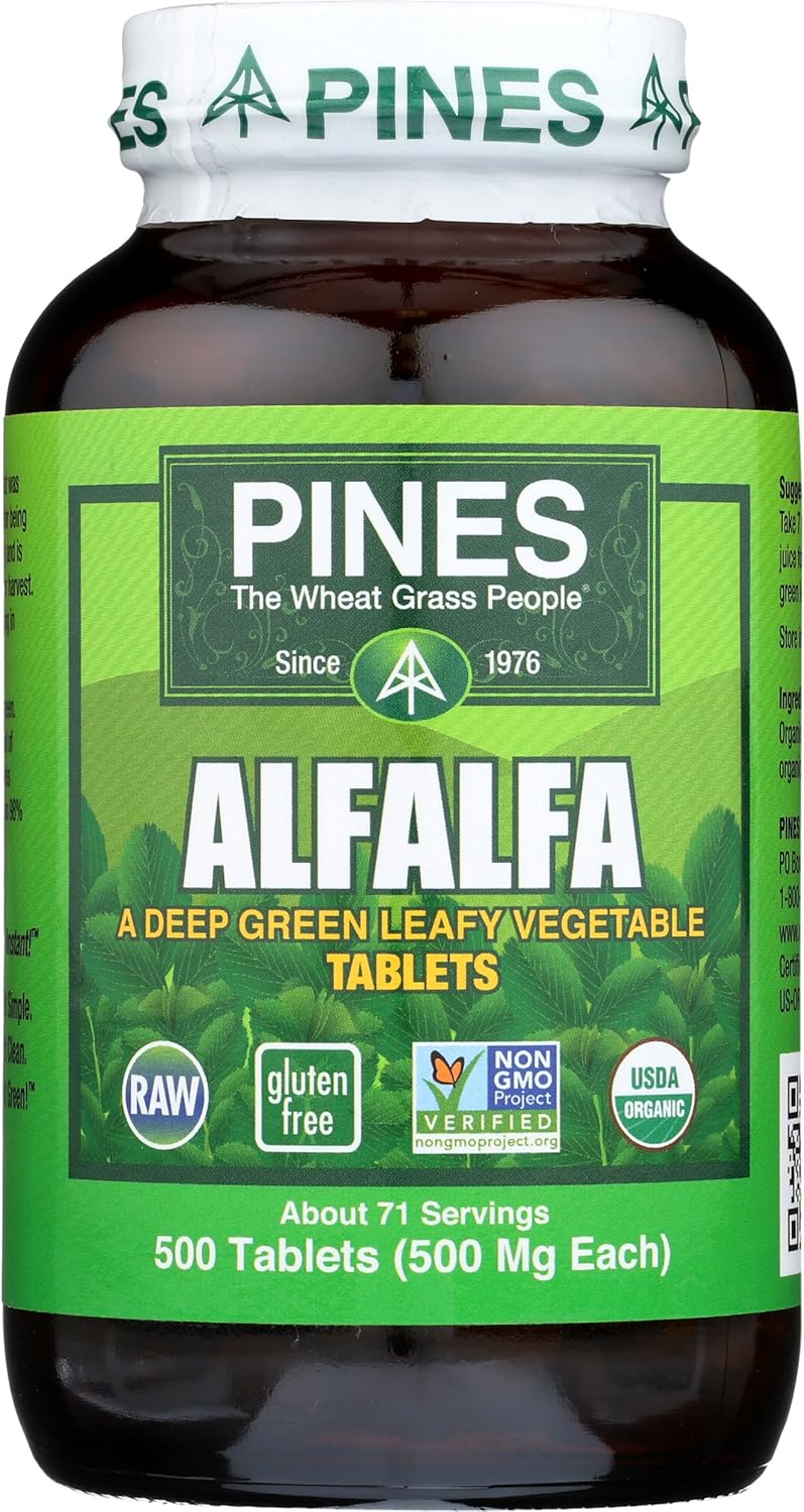 PINES Organic Alfalfa, 500 Count Tablets: Health & Personal Care