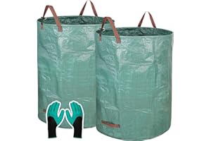 RUOLAN Reusable Yard Waste Bags Heavy Duty,2 Pack 132 Gallons Extra Large Lawn Pool Garden Leaf Waste Bags,Garden Bag for Collecting Leaves,Gardening Clippings Bags,Leaf Container,Trash Bags
