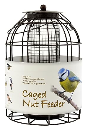 Green Jem Dome Shaped Caged Nut Wild Bird Feeder Brown Hammer
