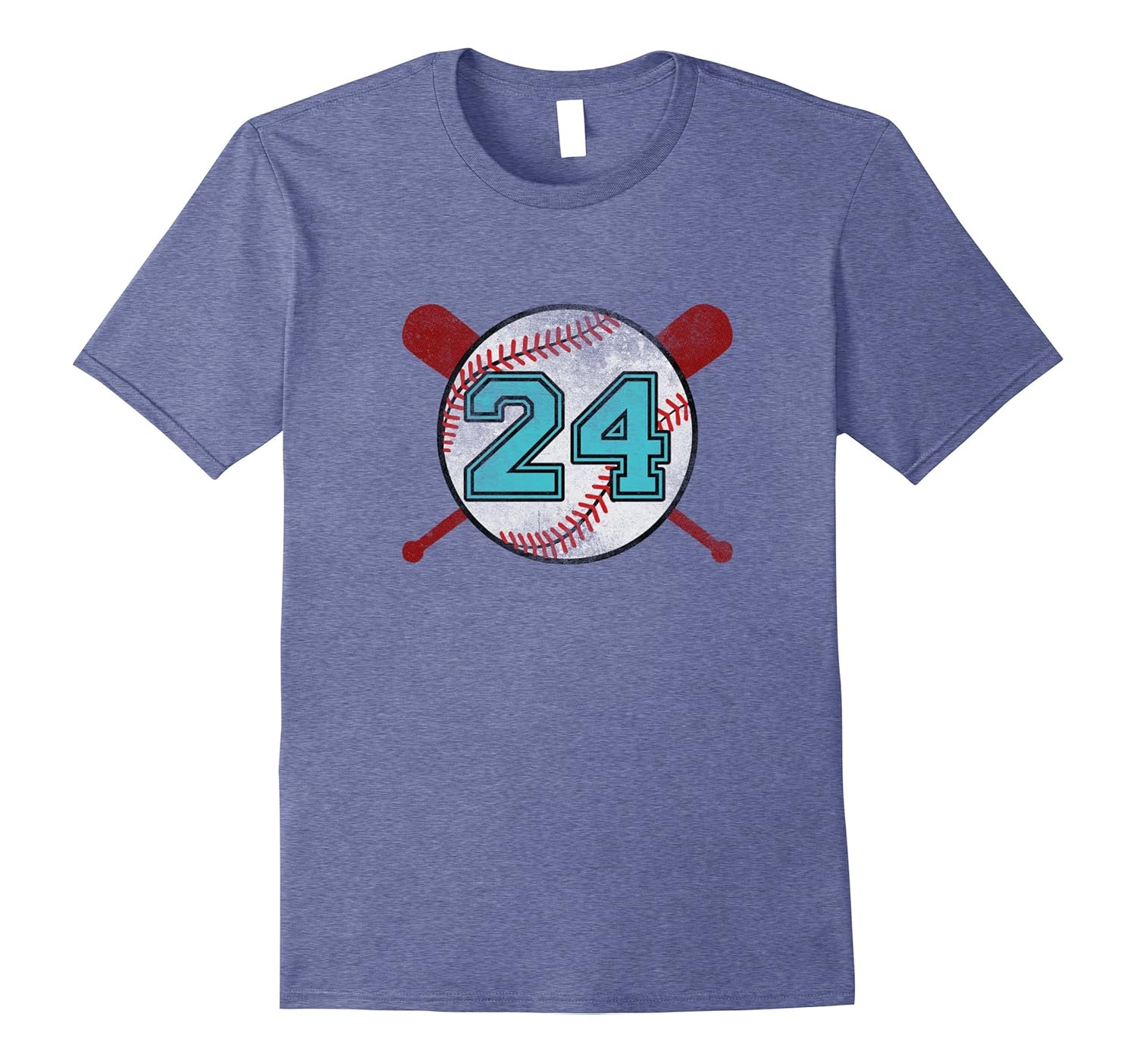 Distressed Baseball Jersey Number TShirt 24 TwentyfourPL Polozatee