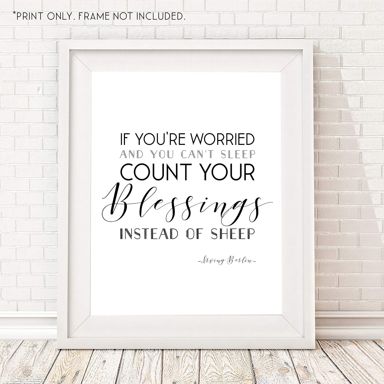 Count Your Blessings Instead of Sheep - White Christmas Movie Quote - Unframed 11x14 Art Print