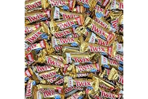 SWEETSOME Twix Caramel and Milk Chocolate Fun Size Cookie Bar – LEFT and RIGHT Twix – Individually wrapped Bulk Snack Size Candy Pack (2 Pound)
