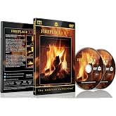 Fireplace DVD | Fireplace XXL | 2 DVDs Set with Double Extra Long Fires with Burning Wood Sounds