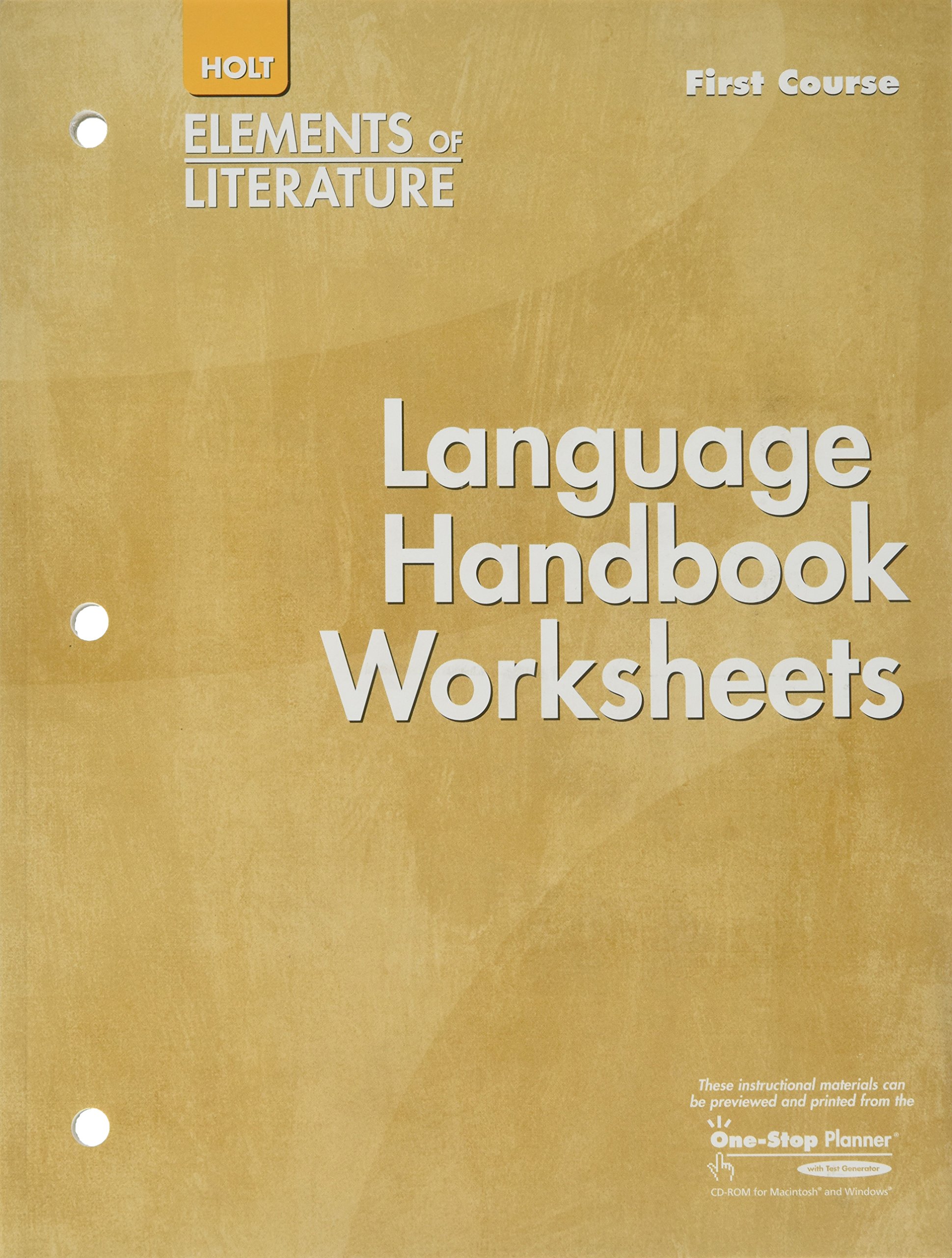 Buy Language Handbook Worksheets Additional Practice In Grammar Usage And Mechanics Correlated To Rules In The Language Handbook Elements Of Literature Book Online At Low Prices In India Language Handbook