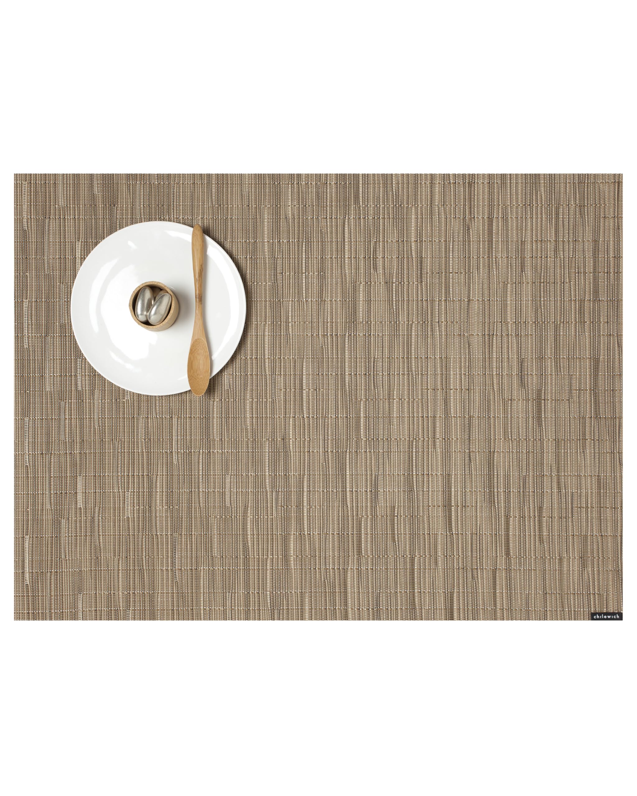 Photo 1 of Chilewich Bamboo Placemats Set of 4 - Woven Rectangle Placemats - Reusable, Stain-Resistant, Indoor/Outdoor Tabletop Protection - 19" x 14" - Camel