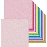 12 x 12 Inch Double Side Glitter Cardstock Paper 100LB Heavy weight No Shred Glitter Colored Card Stock for Card Making 30 Colors