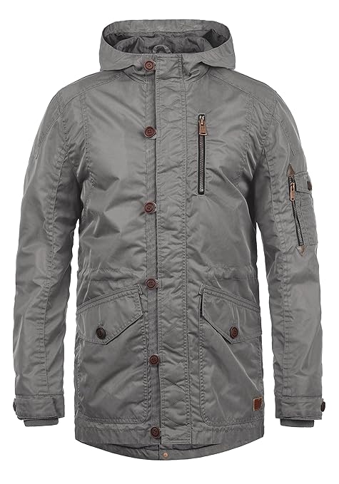 Blend Luxus Herren Übergangsparka Parka Mantel Lange Jacke Mit Kapuze