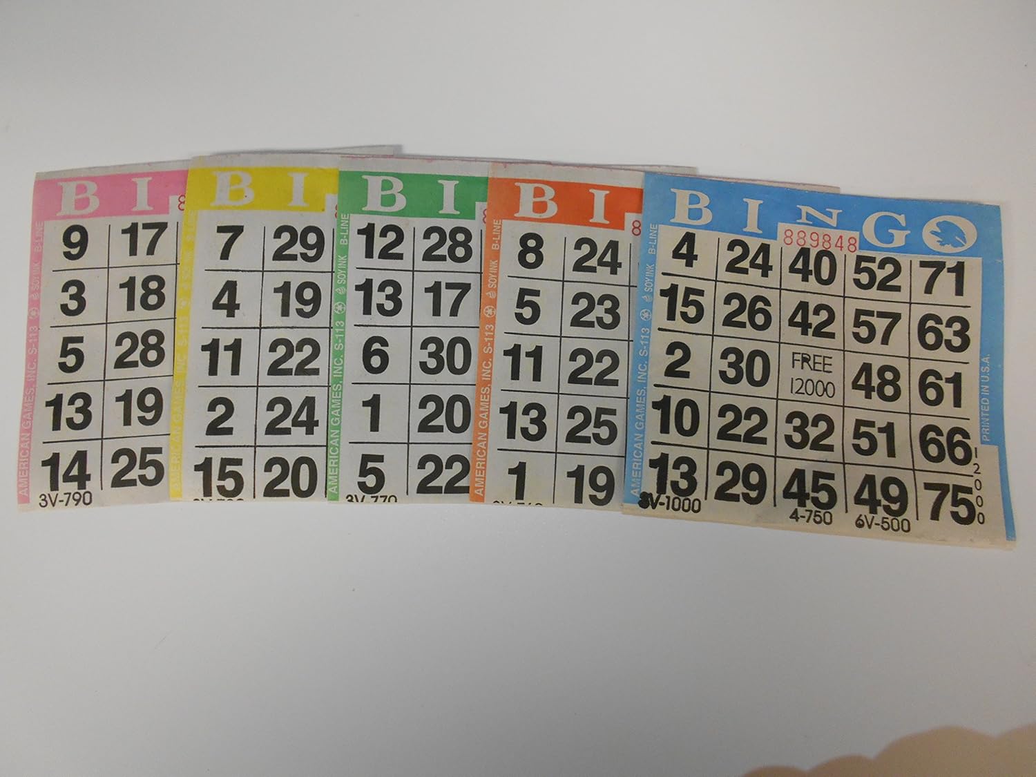 Bingo Paper Game Cards 1 Card 5 Sheets 100 Books 4 Inch Square