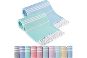 ANTFUNY 2 Packs Cotton Turkish Beach Towels Quick Dry Sand Free Soft Absorbent Adult Oversized Bath Pool Swim Long Towel Lightweight Thin Sandless Fast Drying Over The Lounge Chair Towel Sand Repellent Anti