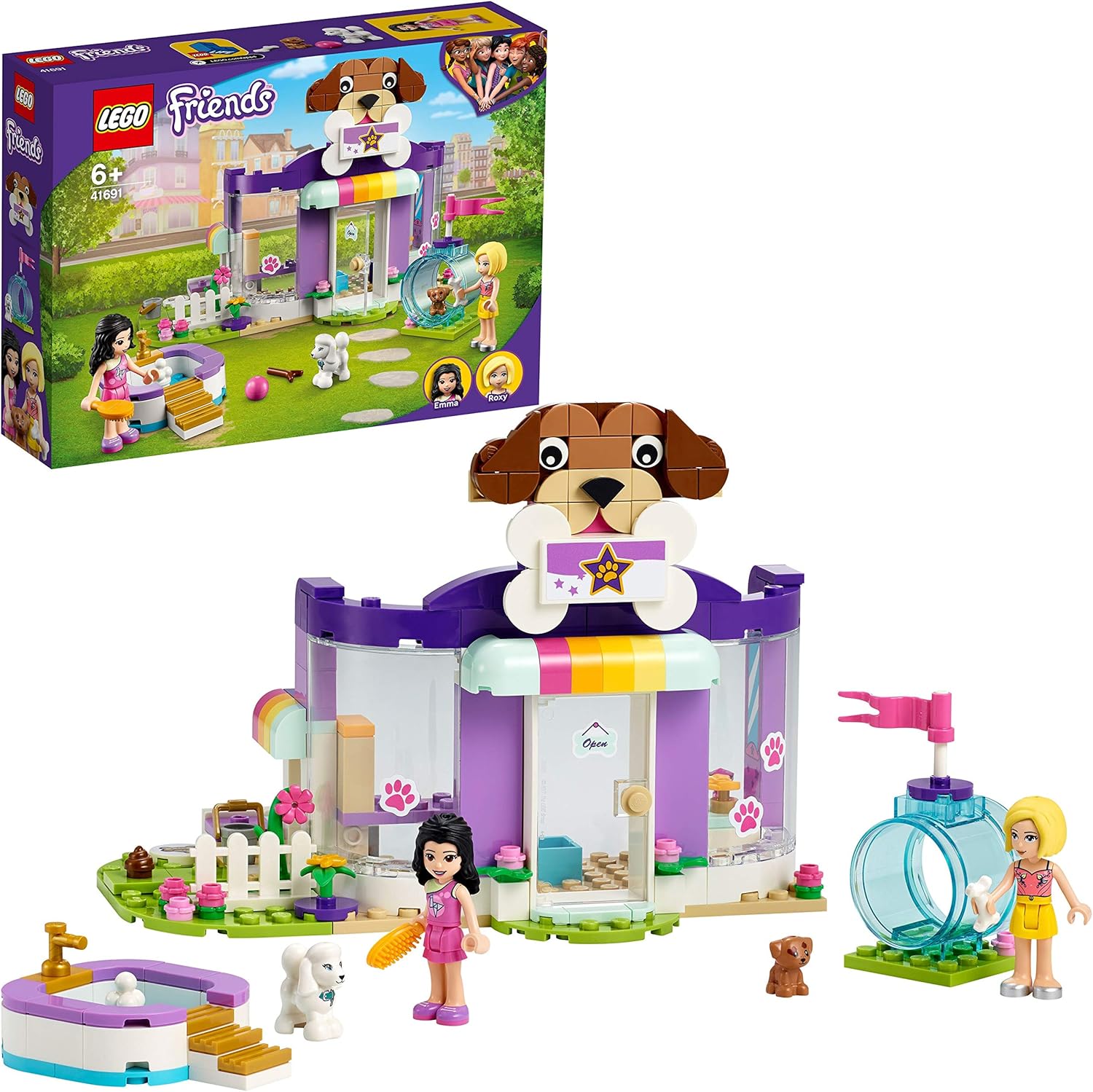 LEGO 41691 Friends Doggy Day Care Playset, Emma's Dog Grooming and Puppy Playground Buy Online