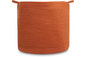 Natemia Large Woven Storage Basket (15" x 15" x 14") - Baby and Toy Organizer, Blanket Basket, Perfect Baby Registry Gift