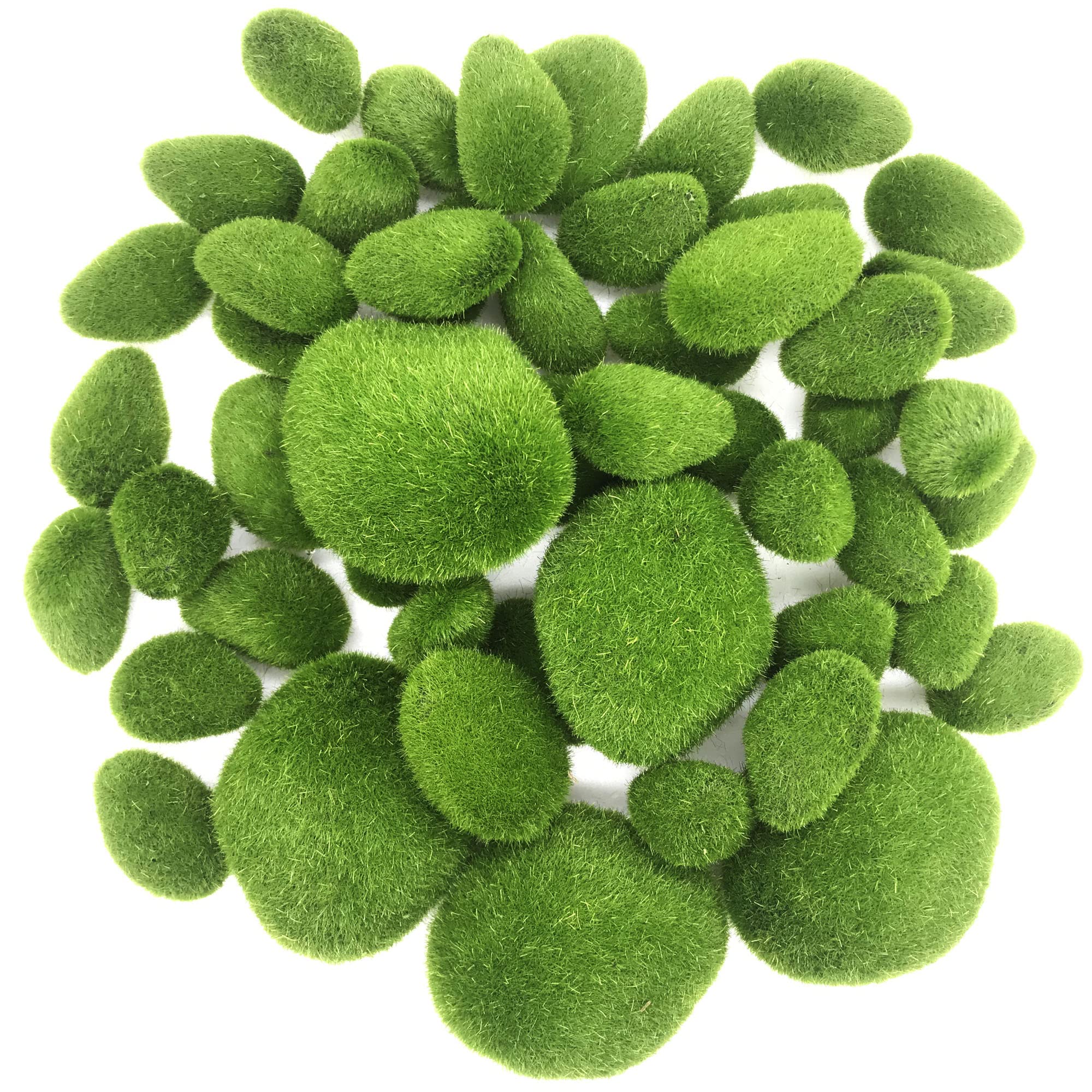NA Woohome 50 PCS Artificial Moss Rocks Decorative Set, Fake Moss Rocks, DIY Mushroom and Simulation Ladybug, Fake Moss Decor for Floral Arrangements, Fairy Gardens and Crafting