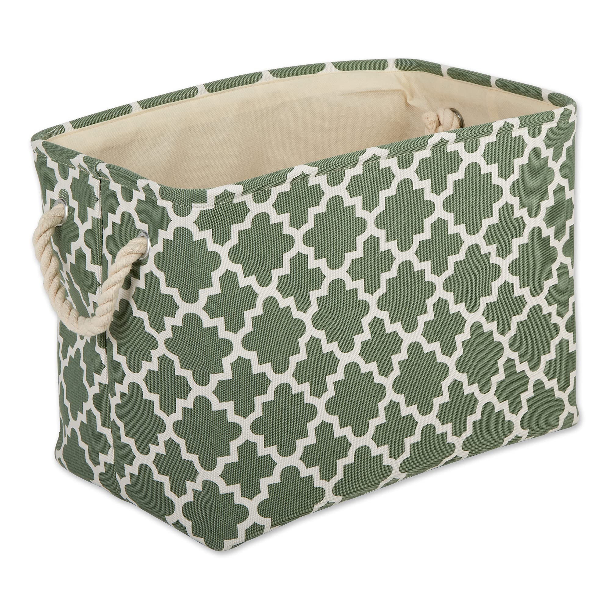 DII Polyester Container with Handles, Lattice Storage Bin, Small, Artichoke