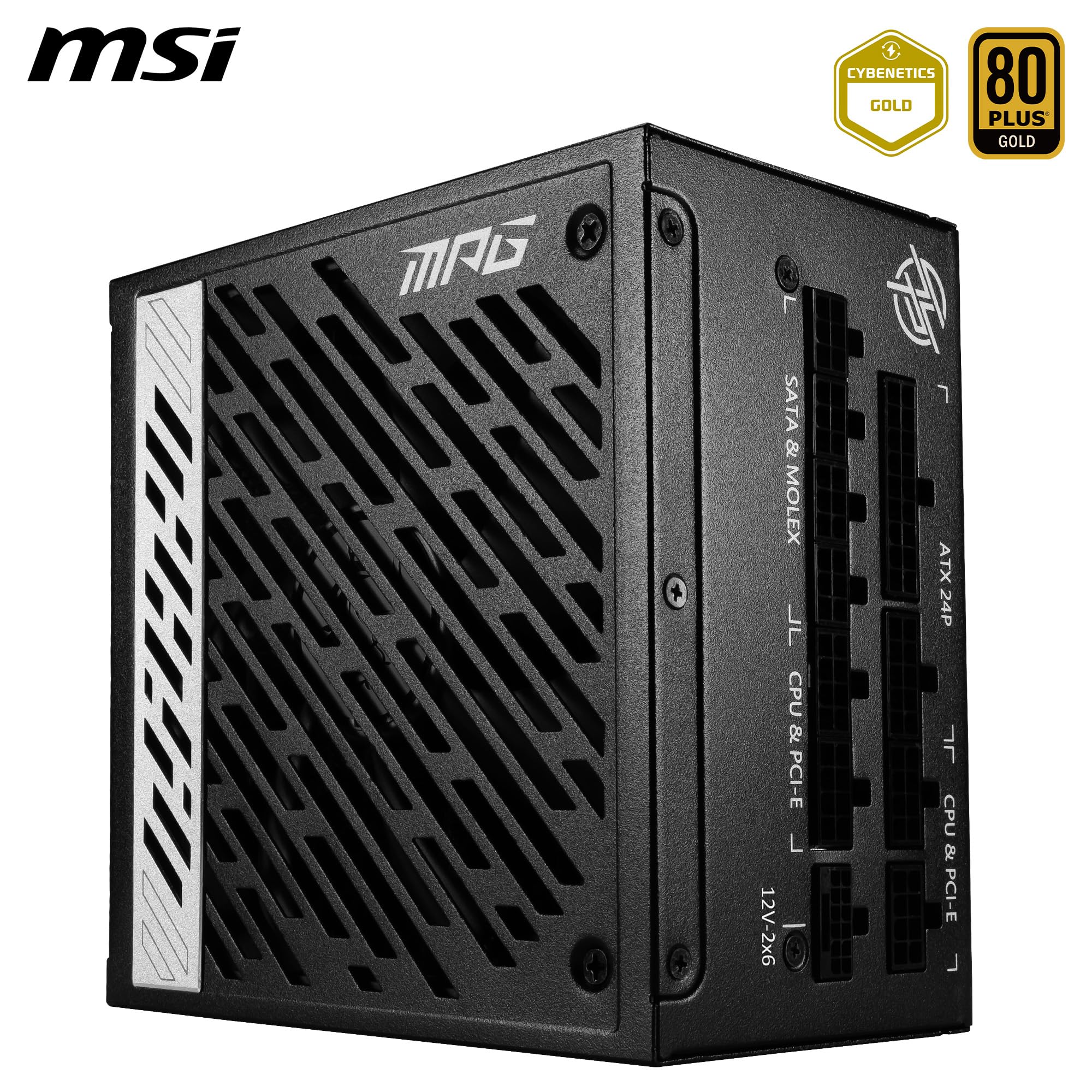 Msi Mpg A850G Pcie5 Power Supply Unit, Uk Plug - 850W, 80 Plus Gold Certified, Fully Modular Atx 3.0, Pcie 5.0 Gpu Support, Japanese 105°C Capacitors, 0% Rpm Mode, Flat Cables - 10 Year Warranty - View 6