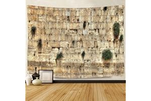 F-FUN SOUL Western Wall Jerusalem City Tapestry, 80x60inchs Soft Flannel, Israel Cityscape Wall Hanging Tapestries for Room Decor DSFS670