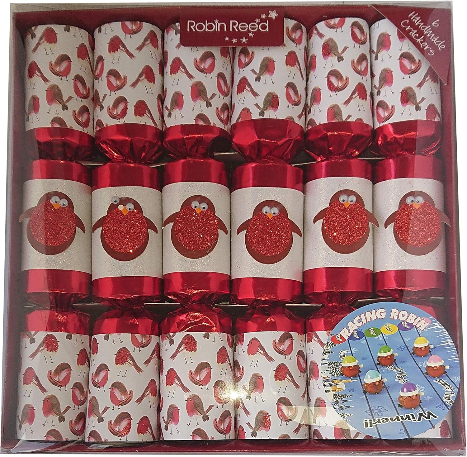 Robin Reed 71803 Racing Glitter Robins Christmas Crackers Red, One Size Amazon.co.uk Toys & Games