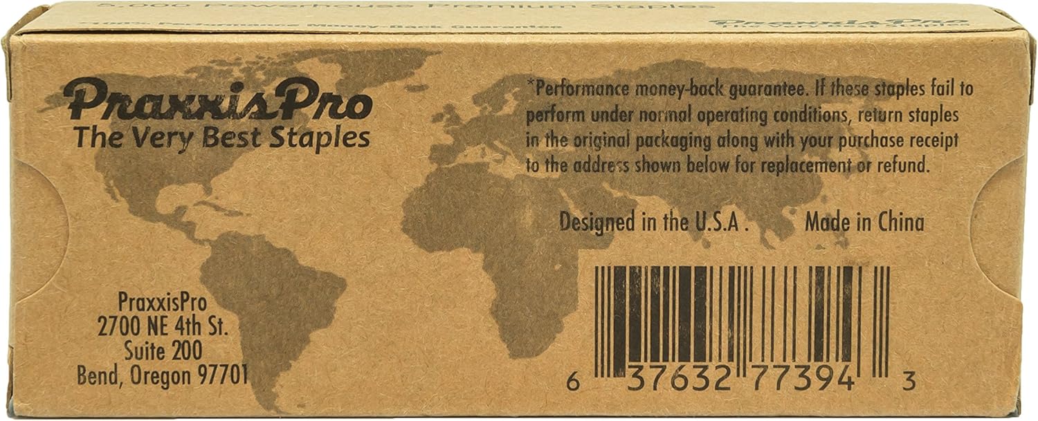 PraxxisPro Powerhouse Premium Staples, 26/6, Full-Strip Chisel Pointed Staples, 2 to 45 Sheets, for Powerhouse Electric Stapler and All Standard Staplers - for Office and Home Use (5, 000 Count) : Office Products