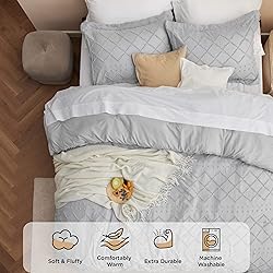 Bedsure California King Comforter Set - Light Grey