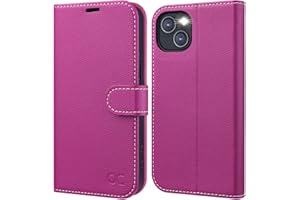 OCASE Compatible with iPhone 13 Wallet Case, PU Leather Flip Folio Case with Card Holders RFID Blocking Kickstand [Shockproof TPU Inner Shell] Phone Cover 6.1 Inch 2021 (Litchi Rose)