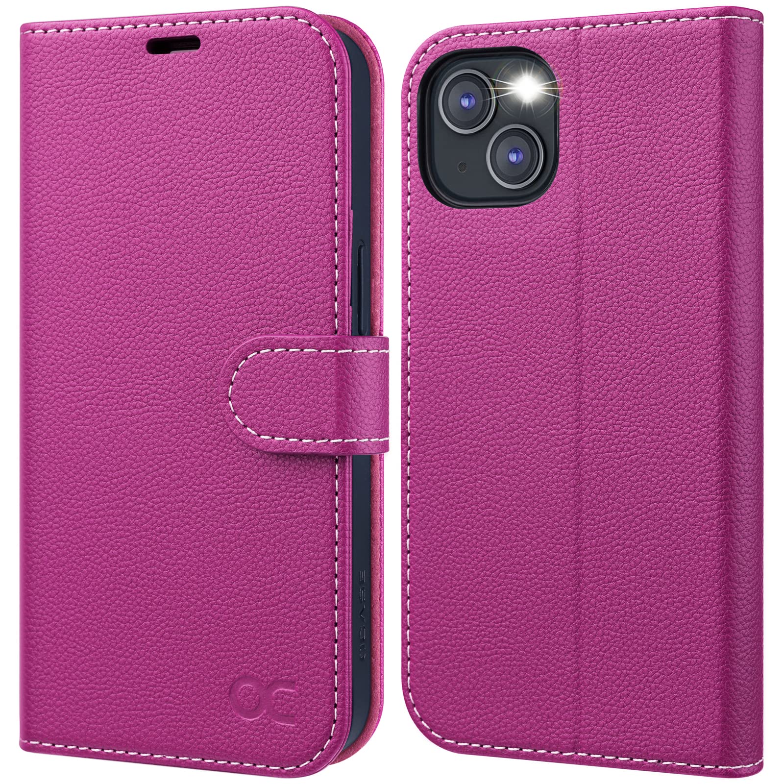 Photo 1 of OCASE Compatible with iPhone 13 Wallet Case, PU Leather Flip Folio Case with Card Holders RFID Blocking Kickstand [Shockproof TPU Inner Shell] Phone Cover 6.1 Inch 2021 (Litchi Rose)