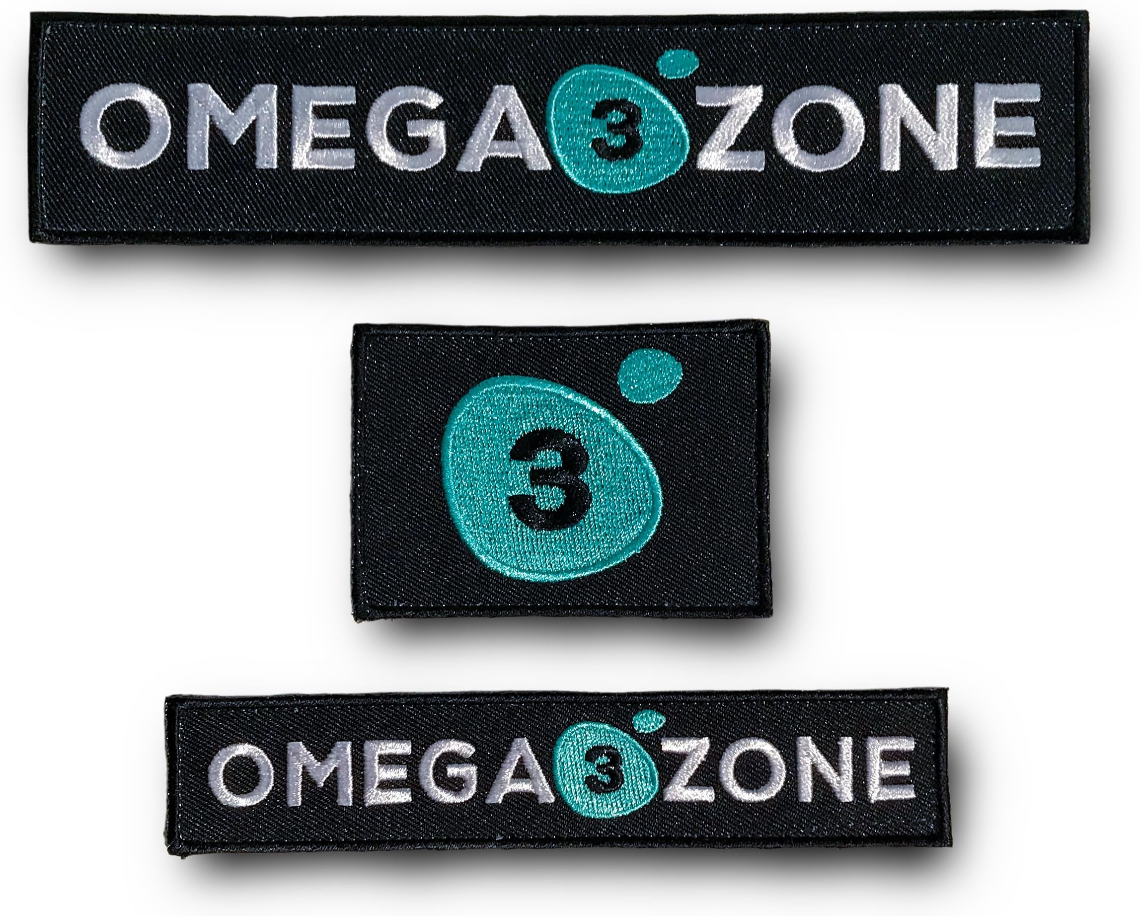 Omega Logo Patches Black Set of 3 Zone