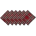 DII Holiday Dining Table & Kitchen Décor Metallic Fabric, Christmas Napkin Set, 20x20, Red Tartan Plaid, 6 Piece