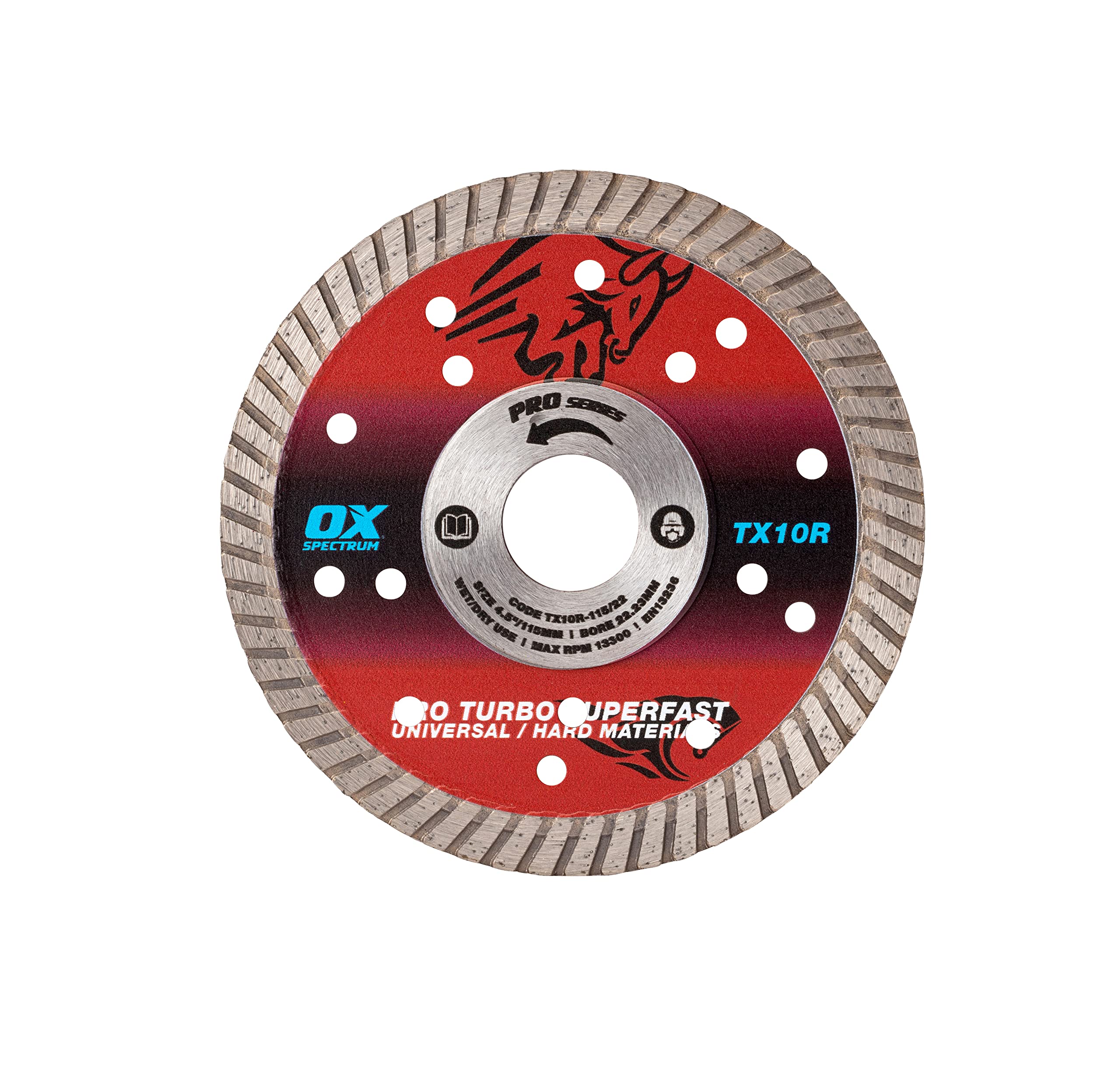 OX Tools TX10R-150/22 OX-TX10R Spectrum Superior Turbo Diamond Blade, 150/22.23mm, Red