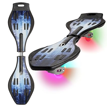 Deluxe Caster Board with Illuminating Wheels for More Excitement, Fun and Visibility, Awesome Design, Durable Wave Board, Xino Sports Twistboard