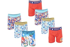 Sonic The Hedgehog boys Boxer Briefs Multipacks Available in Different Prints and Pack Sizes, 4, 6, 8, 10, and 12