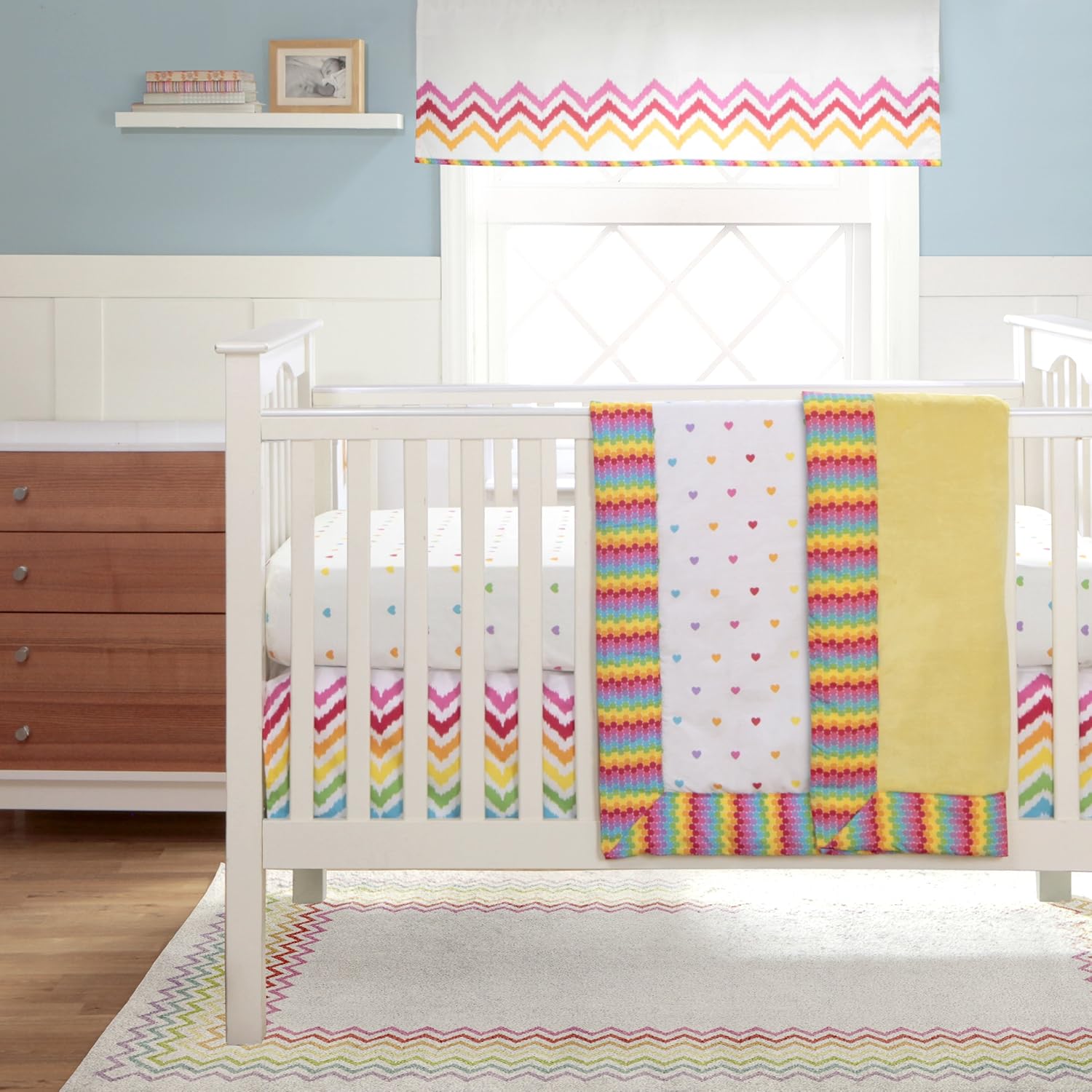 rainbow crib bedding set