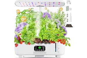 ZEKESON Misting Hydroponic Growing System Kit 15-Pods Indoor Smart Herb Garden Planter with LCD Touch Panel 6L Large Tank for Herb/Vegetables/Flowers/Fruits,Birthday&Christmas Gifts for Gardening Beginners