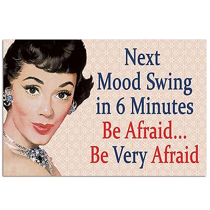 Sehaz Artworks Mood Swing Rectangular Wall Sign Decal (Wooden, 30 cm x 20 cm x 1 cm)