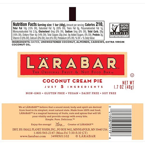 LARABAR VARIETY PACK, GLUTEN FREE VEGAN FRUIT & NUT BARS, 1.7 OZ, 16 CT