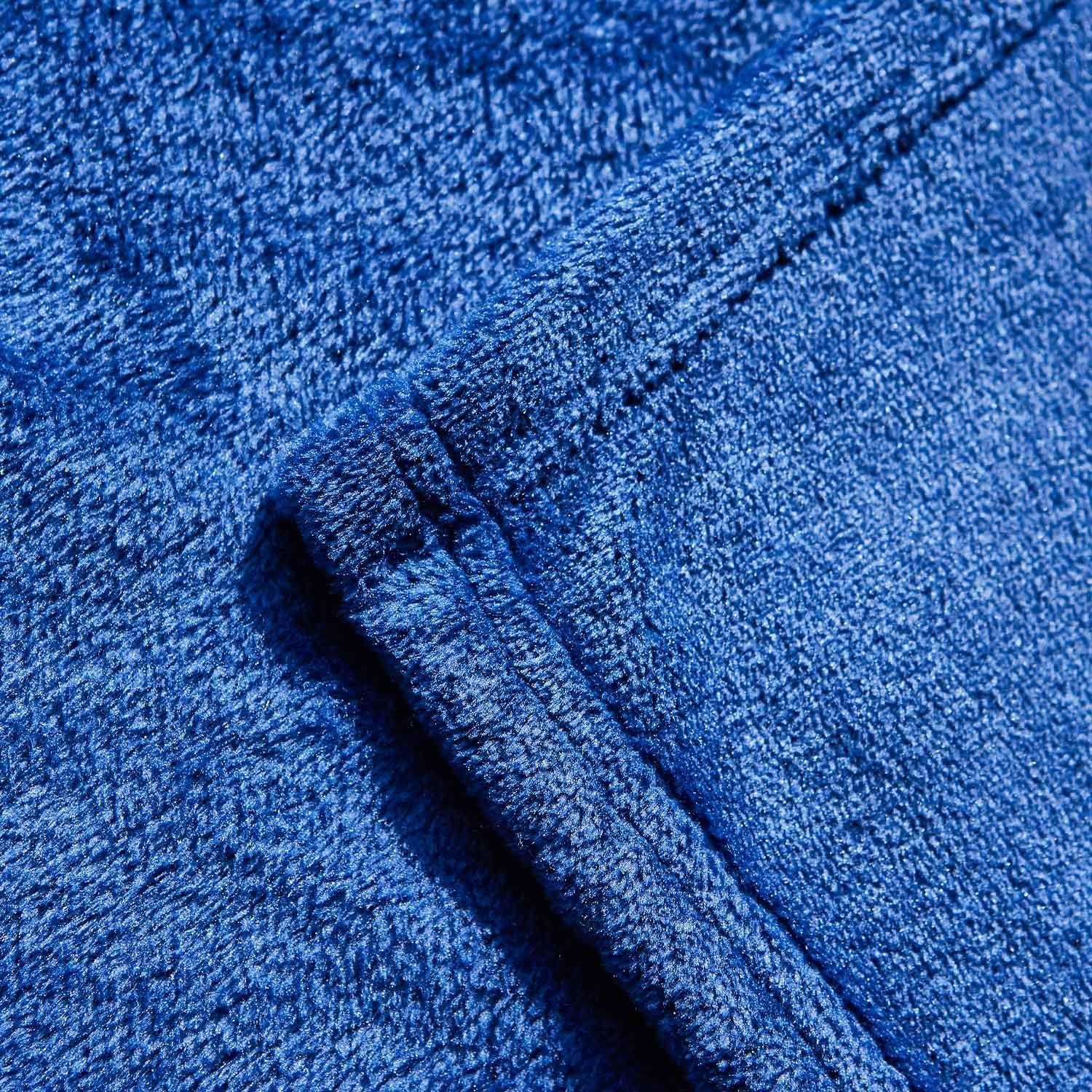 Sedona House Flannel Fleece Blanket 280GSM Luxury Microfiber Flannel Super Soft Warm Fuzzy Cozy Lightweight Blanket for Bed Couch or Car Color Navy Size Throw 50"x60": Home & Kitchen