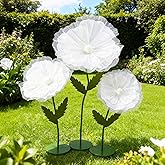 WARMALL 3PCS Giant Flowers for Decoration, 5.9Ft Large Artificial Silk and Foam Flower with Stems and Stands, Wedding Party Banquet Home Garden Shop Window Photography Props Background Decor（White）