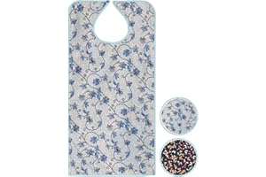 ADMAISON Large Adult Bib for Women, Adult Bibs for Eating,Adjustable Food Bib for Elderly Women,Waterproof Clothing Protector Washable