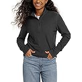 ODODOS Women's Stretch Fleece Half-Zip Sweatshirts – Ultra Soft Cozy Warm Long Sleeve Mock Neck Pullover Tops