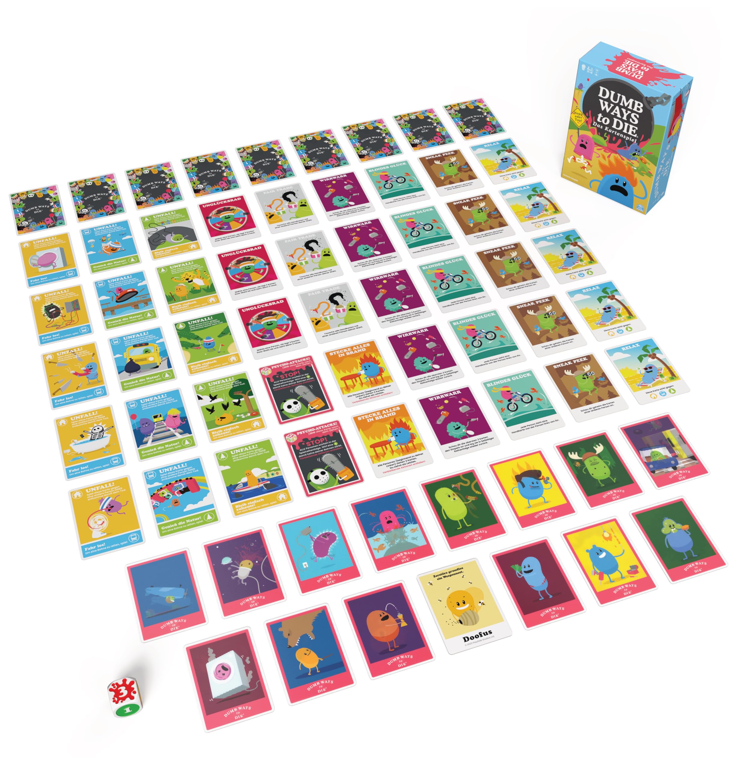 Spin Master Games Dumb Ways to Die, rasant-gemeines Kartenspiel, bei dem es ums Überleben der eigenen Bohnen geht, witziges Karten-Artwork mit Wackelbildern, 2-5 Spieler ab 12 Jahren, deutsche Ausgabe 8