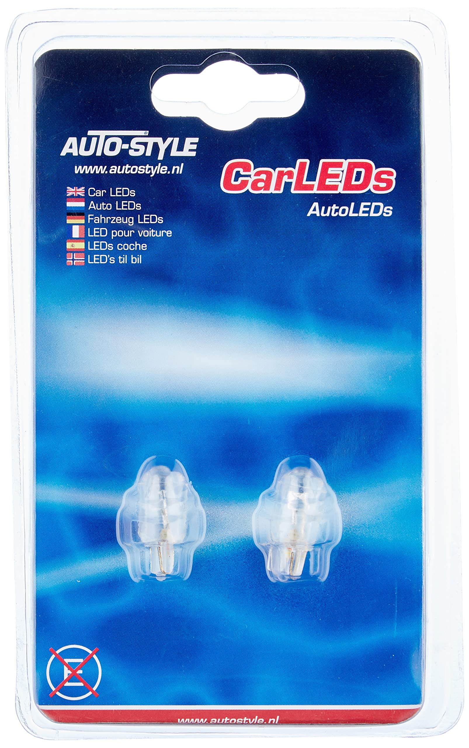T-10 SuperBright LED Bulbs 12V White (Stable 5mm), set of 2 pieces