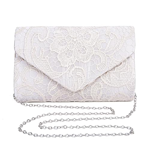 Kisschic Damen Elegant Spitze Umschlag Clutches Abendtasche Party Hochzeit Handtaschen
